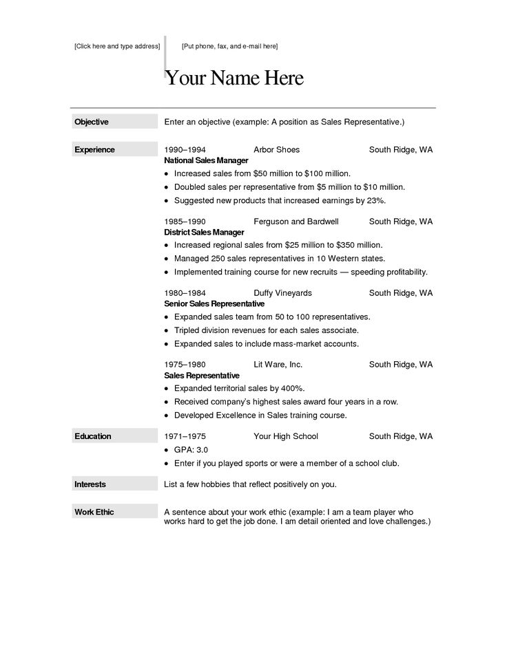 resume templates for mac
